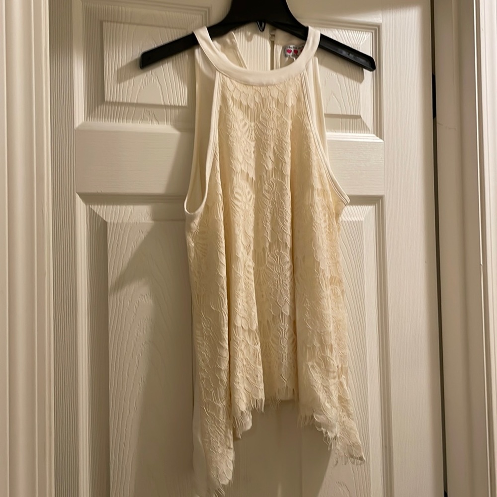 Lace & Fringe Sleeveless Top Boho Festival, Fairy, Night Out Size M NWT